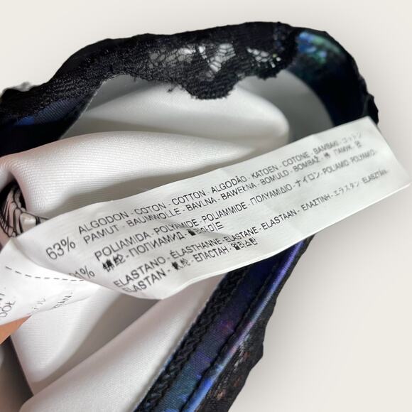 ZARA Floral Check Lace Bodycon Dress | Small | Black Dark Floral Preppy Grunge - Picture 6 of 9